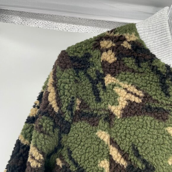 CHASOR Womens Camo Print Sherpa Coat Full Zip Size Medium Pockets - Picture 5 of 9